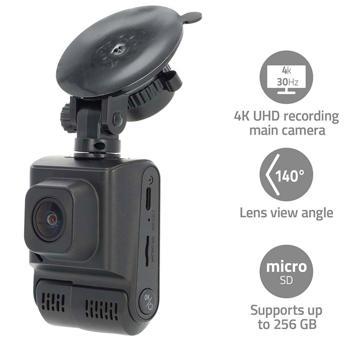 Preview: Hochauflösende Ultra HD 4K Dashcam mit 140 Grad Weitwinkelobjektiv, GPS-Tracking und Parküberwachung, USB-C Anschluss und Foto/Video Funktion