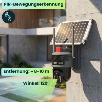 Preview: 4G Dual Kamera mit Solarmodul, mit Full-HD-Videoauflösung, Zwei-Wege-Kommunikation - Smarte Sicherheit ohne Stromanschluss