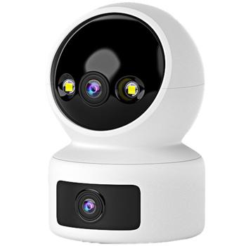 Preview: Dual Überwachungskamera Indoor - Full HD, IR-Nachtsicht (10m), WLAN, Zwei-Wege-Kommunikation - 345°/65° Schwenkbereich, 128 GB MicroSD-Unterstützung