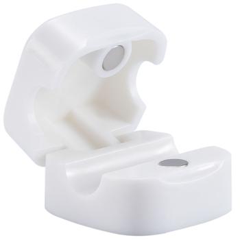 Preview: 12er-Set Kabelorganizer mit Magnetclip, weiss: Schreibtisch-Kabelhalter, selbstklebend & flexibel – Nie wieder Kabelsalat im Büro & Zuhause