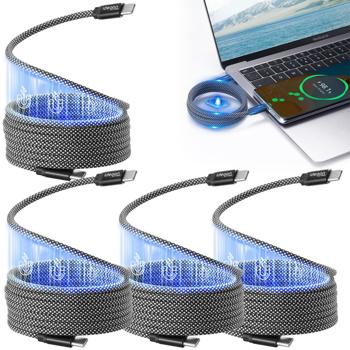 3er-Set USB-C Ladekabel 100W, 1m: Magnetische Aufrollfunktion, schnell & knotenfrei – zuverlässig für Samsung, Xiaomi, iPad, iPhone, Notebooks uvm.