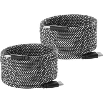 Preview: 2er-Set USB-C Ladekabel 100W, 2m: Magnetische Aufrollfunktion, schnell & knotenfrei – zuverlässig für Samsung, Xiaomi, iPad, iPhone, Notebooks uvm.