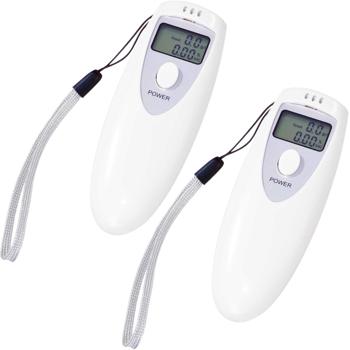 2er-Set Alkoholmessgerät Digital - Misst Alkoholgehalt in g/l & %BAC mit LCD-Display & Alarm - Kompakt, tragbar, inkl. Handschlaufe, 9.5x3.5x1.8cm