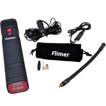 Preview: Akku-Mehrzweckkompressor, bis 8,25 bar, Digitale Anzeige, 2000mAh, Arbeitsleuchte, Luftpumpe mit verschiedenen Ventiladaptern, 120 PSI