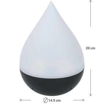 Preview: Tropfen LED Solarleuchte Ø 14 cm - Warmes Licht für Terrasse, Balkon & Garten - Kabellose Deko-Lampe mit Solarbetrieb & austauschbarem Akku (AA 600 mAh)