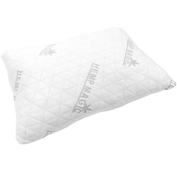 Kopfkissen mit Hanfbezug aus Memory-Schaum, mit abnehmbarem Bezug, OEKO-TEX Standard 100, für Allergiker geeignet, Atmungsaktiv