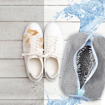 Schuhwaschbeutel für Sneaker & Sportschuhe – Waschbeutel mit Reissverschluss, Mikro-Textil-Fasern für 360° Reinigungseffekt & Schutz