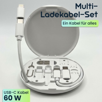 Preview: Multi-Ladekabel-Set: USB-Ladeadapter, universell & schnell – Ein praktisches Reise-Ladegerät für alle Smartphones & Tablets, Universal-Ladekit