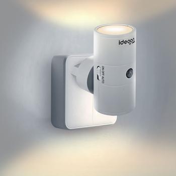 Preview: 2er-Set Steckdosen Nachtlicht Weiss dimmbar: Intelligente Nachtlampe mit PIR & Dämmerungssensor für sichere Orientierung im Dunkeln
