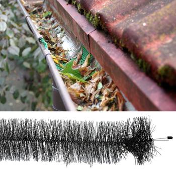 Preview: 3er-Set Witterungsbeständige Dachrinnenbürste, je 4 m, Ø 12 cm: Effektiver Laubschutz & Schutz vor Verstopfung, langlebig, für Haus & Garten