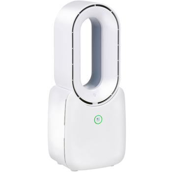 Preview: Mobiler Rotorloser Tischventilator (Weiss) mit LED Licht & Akku: Sicher, leise & kabellos für angenehme Kühlung