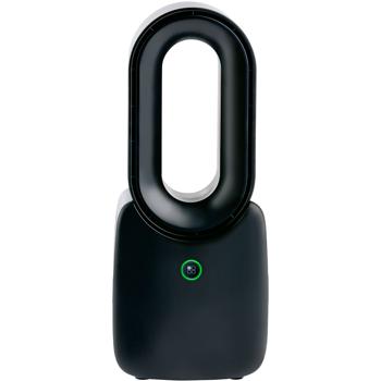 Preview: Mobiler Rotorloser Tischventilator (Schwarz) mit LED Licht & Akku: Sicher, leise & kabellos für angenehme Kühlung