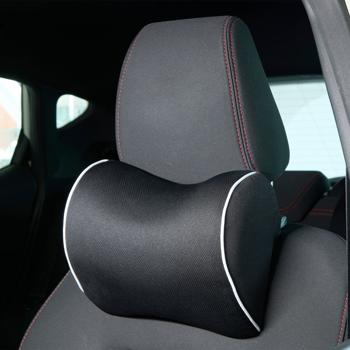 Preview: 2er-Set Komfortables Auto-Nackenstützkissen aus Memory Schaum (Schwarz): Angenehme Nackenstütze für entspannten Schlaf 