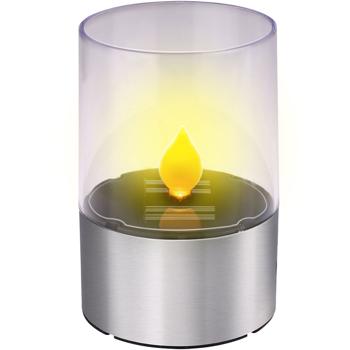 Preview: 2er-Set Stimmungsvolle Solar Kerzenleuchte Ø 7,5cm: Flackernder LED-Kerzenschein für Garten, Balkon & Terrasse