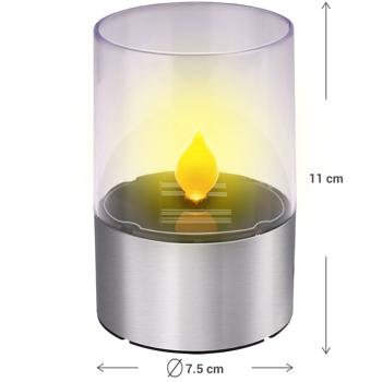Preview: 2er-Set Stimmungsvolle Solar Kerzenleuchte Ø 7,5cm: Flackernder LED-Kerzenschein für Garten, Balkon & Terrasse