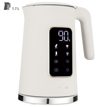 Preview: Trendiger 1,7L Edelstahl-Wasserkocher: 2200W, modernes Touch-Display, 4 Stufen, 360°, Sahara – schnelles & stilvolles Wasser kochen