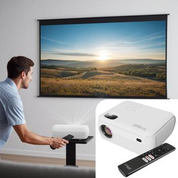 Full-HD Beamer 1080p Heimkino-Projektor mit Lautsprecher – Beamer mit Fernbedienung, Bluetooth, 5G WiFi, Airplay & 120 Zoll Projektion