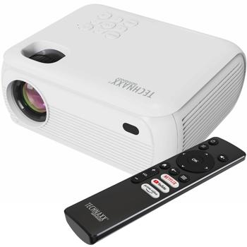 Preview: Full-HD Beamer 1080p Heimkino-Projektor mit Lautsprecher – Beamer mit Fernbedienung, Bluetooth, 5G WiFi, Airplay & 120 Zoll Projektion