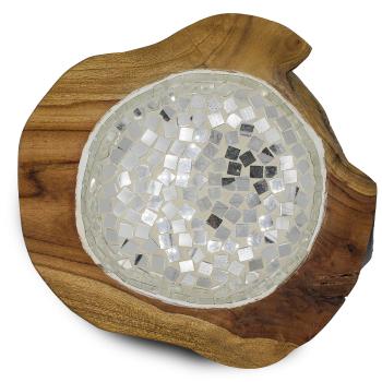 Teakholz Schale mit Spiegel-Finish – Handgefertigt, modern & langlebig – Für Dekoration, Knabbereien & Geschenke – 30x30x15cm – Unikat