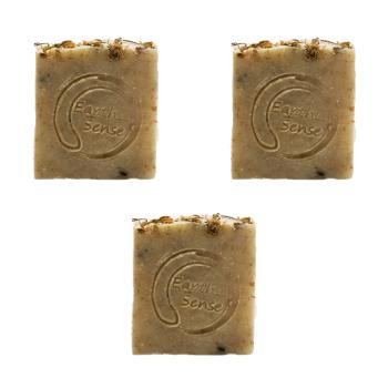 3er-Set Handgemachte Bio Seife mit Jasmin- & Kamillenblüten - Palmölfrei Vegan & Nachhaltig - Für Gesicht, Körper & Hände - 100g Stück