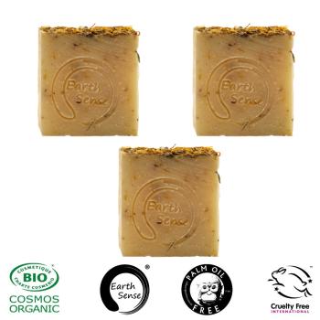 Preview: 3er-Set Bio Handseife Zitrone Limette – Palmölfrei, Vegan, Handgefertigt, 72% kaltgepresste Öle – Für tägliche Pflege, 100g – Umweltfreundlich