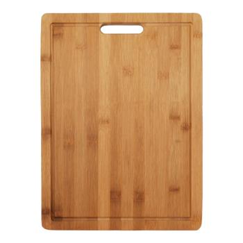 Bambus-Schneidebrett 40x30x1.8cm-Hygienisch-Antibakteriell-Messerschonend-Mit Saftrille & Griff-Nachhaltiges Küchenbrett für Obst & Gemüse-Servierplatte