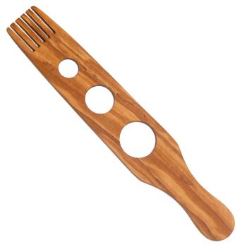 Spaghetti-Dosierer aus Olivenholz - Drei Portionsgrössen mit Spaghetti-Kamm & Griff - 29cm - Handgefertigt, Unikat, Made in Italy