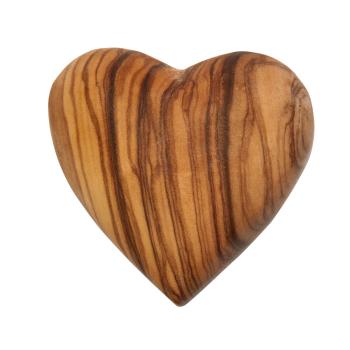 Olivenholz Handschmeichler Herz - Glücksbringer Talisman Dekoartikel - 5x5cm Unikat Handarbeit Italien - 100% Natur & MOCA-zertifiziert
