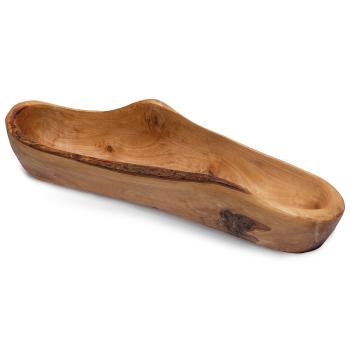Olivenholz Baguette-Schale - Handgefertigt, rustikal, MOCA-zertifiziert für Brot & Snacks - 30-35cm lang - Unikat aus Italien