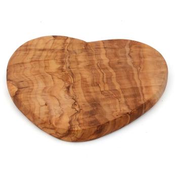 Olivenholz Herz-Brett 20x21x2cm - Handgefertigt, MOCA-zertifiziert & schnittfest - Schneidebrett, Servierbrett & Dekobrett für Zuhause - Made in Italien