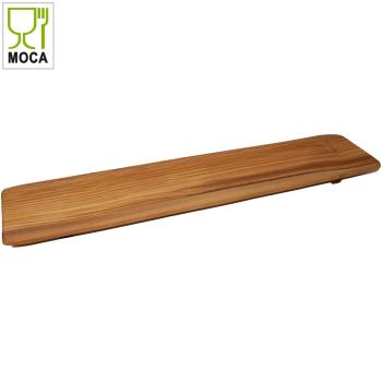 Preview: XL Olivenholz Sushi-Brett - Servierplatte mit Füssen für Sushi, Sashimi & Antipasti - Handgefertigt in Italien - Antibakteriell - 13x55x1.5cm - MOCA