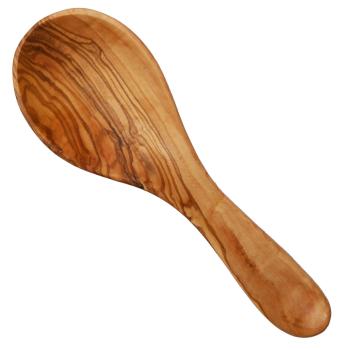 Preview: Löffelablage aus 100% Olivenholz - Antibakteriell & robust für Küche & Esstisch - Braun, 25x8,5x2,5cm - Handgefertigt in Italien