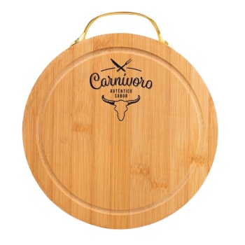 Rundes Bambus Schneidebrett - stilvolles Küchendesign mit Saftrille - 22x22x2cm, robust, vielseitig für Obst, Gemüse, Brot & Frühstück