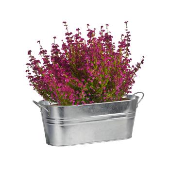 Preview: Pflanzenkästen 3er-Set Oval aus Zink - Vintage Wanne mit Tragegriffen für Garten Balkon Terrasse - Kräuterkasten Deko Silber - 55/46/40cm Grösse