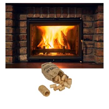 Preview: Kamin- & Grillanzünder Naturholz 50 Stk. im Jutebeutel - Wachsgetränkt-Langes Brennen-Hohe Hitze-Nachhaltig Kiefernholz FSC-Made in Germany