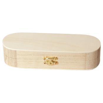 Stifte-Box Holz natur - Umweltfreundlich, aufklappbar, umfassender Überblick - 18x6x4cm, hellbraun mit Schlaufen für Stifte - ideal für Büro & Kosmetik
