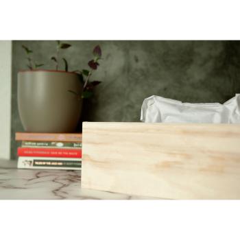 Preview: Kosmetiktuch-Box aus Holz Natur Taschentuchspender - Stilvolles Bad-Accessoire für Zuhause & Reise - 25x13x9,2 cm - HDF Braun mit grosser Öffnung