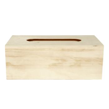 Preview: Kosmetiktuch-Box aus Holz Natur Taschentuchspender - Stilvolles Bad-Accessoire für Zuhause & Reise - 25x13x9,2 cm - HDF Braun mit grosser Öffnung