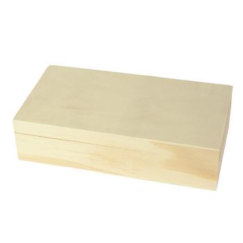 Aufbewahrungsbox aus Holz natur – Praktische Schatulle mit Deckel für Schlüssel Karten Geschenke – Ideal zum Bemalen & Dekorieren – Braun, 22x12x5,5cm