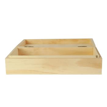 Preview: Aufbewahrungsbox aus Holz natur – Praktische Schatulle mit Deckel für Schlüssel Karten Geschenke – Ideal zum Bemalen & Dekorieren – Braun, 22x12x5,5cm