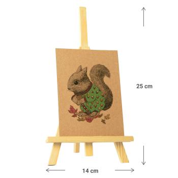 Preview: Tischstaffelei aus Massivholz 14x25cm - Höhenverstellbar & klappbar für Anfänger, Hobbykünstler - Deko-Halter für Bilder, Gemälde, Bücher & Tablets