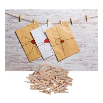 Preview: Mini-Klammern aus Holz Natur 100 Stück - Schnelles Befestigen von Fotos Notizen Geschenken - Ideal zum Basteln Dekorieren Verschliessen - Länge ca. 2,5cm