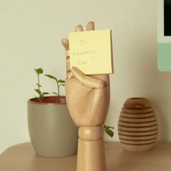 Preview: Holz-Hand Glieder verstellbar - Zeichenhilfe für Profis & Anfänger - Höhe 30 cm - Buchsbaum Holzdeko Skizzieren Proportionen Schattierungen üben