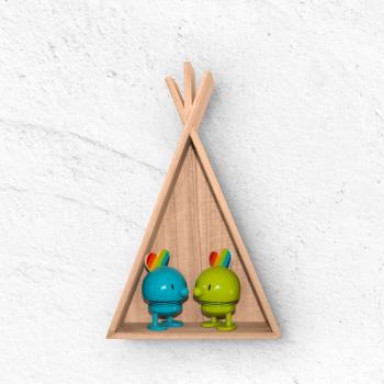 Preview: Holzregale Tipi-Form 2er-Set - Wanddeko Zelt für Flur Schlaf Kinder Wohnzimmer - MDF Braun - 45x30x9cm & 28x18.5x6cm - Kreativ Gestaltbar