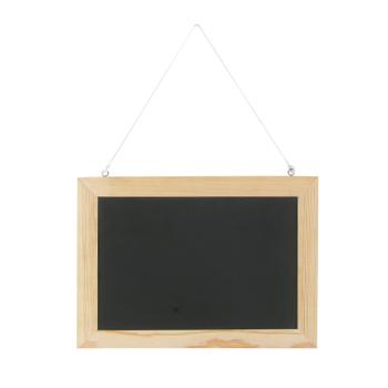 Preview: Holz Schreibtafel zum Aufhängen - Nachrichtenbrett für Küche, Wohnzimmer & Kinderzimmer - 21x29cm - Schwarz-Braun - Für Kreide & Kreidestifte