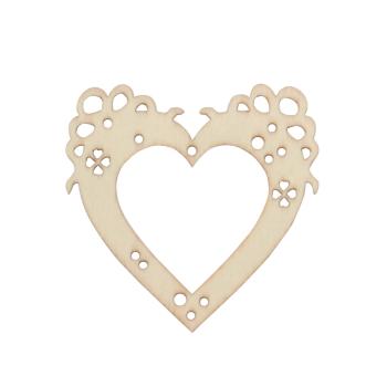 Preview: 8 Holz-Herzen Verzierungen-Set - Naturholz Deko für Tische, Partys & Fensterbänke - DIY Bastelzubehör, unbehandelt, bemalbar, beklebbar, geruchsneutral - MDF Braun