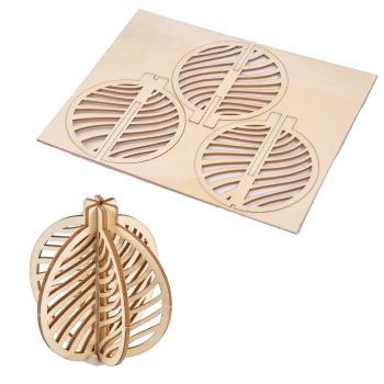 3D-Puzzle Weihnachtskugel Naturholz - Kreative Weihnachtsdekoration zum Basteln & Bemalen - MDF Material - Für Jung & Alt - Stilvolle Christbaumkugel