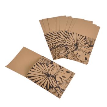 Bestecktaschen aus Kraftpapier mit Muster – Hygienische Besteck- & Serviettenaufbewahrung – Perfekte Tischdeko für Innen & Aussen, 12er-Set, 9,5x19cm