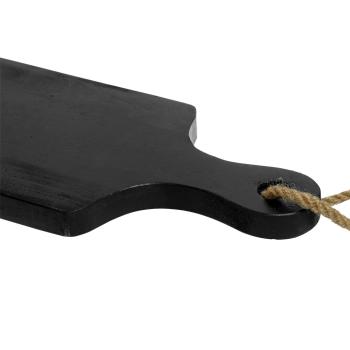 Preview: Schneidebrett Kautschukholz 50x15x2cm - Robustes Servierbrett mit Griff & Loch zum Aufhängen - Ideal für Gemüse, Obst, Brot & Kräuter - Frühstücksbrett