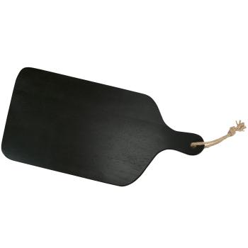 Preview: Schneidebrett Kautschukholz 58x28x2cm - Robust & Stilvoll für Küche, Frühstück & Servieren - Dunkelbraun mit Griff und Kordel